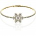 B274 Gold Plated Crystal Wire Snowflake Bracelet 106296-Gold